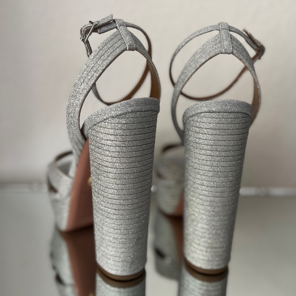 New Aquazzura Sundance Platform Glitter Sandals 40 $950 - Picture 12 of 14